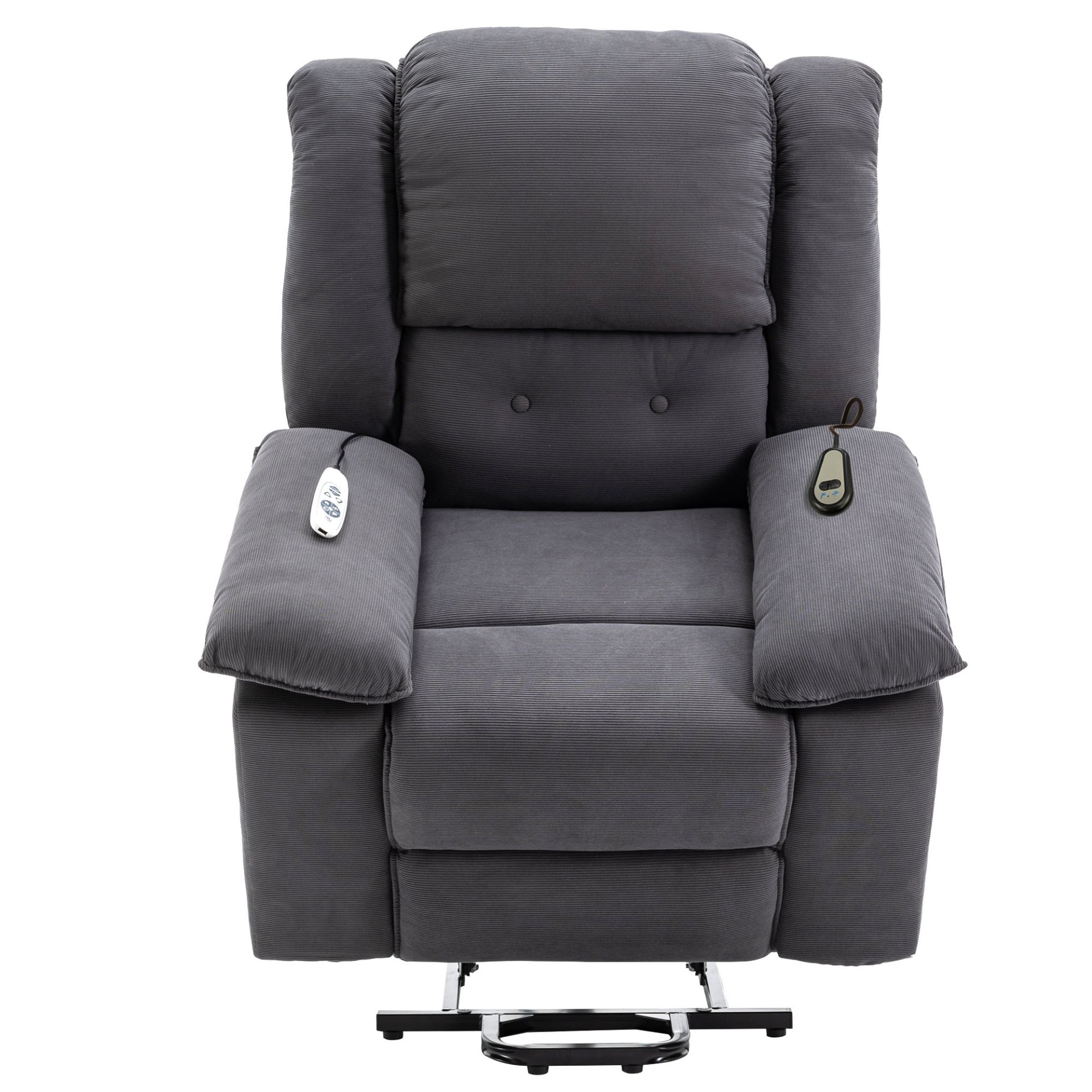 Massage Recliner, Power Lift Chair With Adjustable Massage And Heating Function, Recliner Chair With Infinite Position And Side Pocket - Gray - Image 13