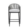 Outdoor Counter Height Metal Frame Counter Stools With Scallop Shaped Backrest & Water Resistant Cushions (Set of 2) - Matte Black - Image 16