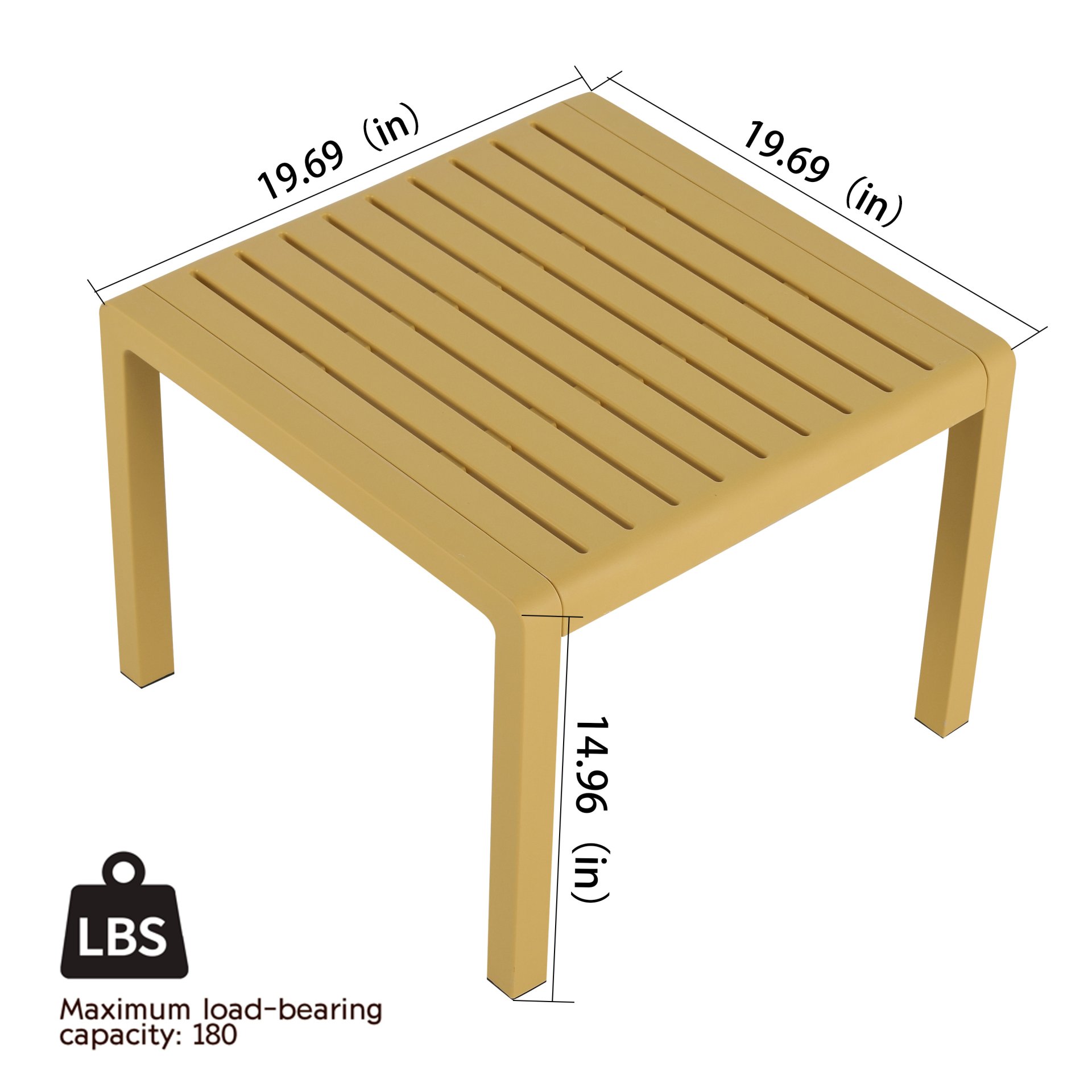 2 Piece Indoor / Outdoor Furniture Set (One Chair And 1 Coffee Table), UV Resistant, Waterproof And Durable - Brick Yellow - Image 9