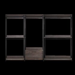 Monica - Wood Walk In Closet System & Modular Design Melamine - Rustic