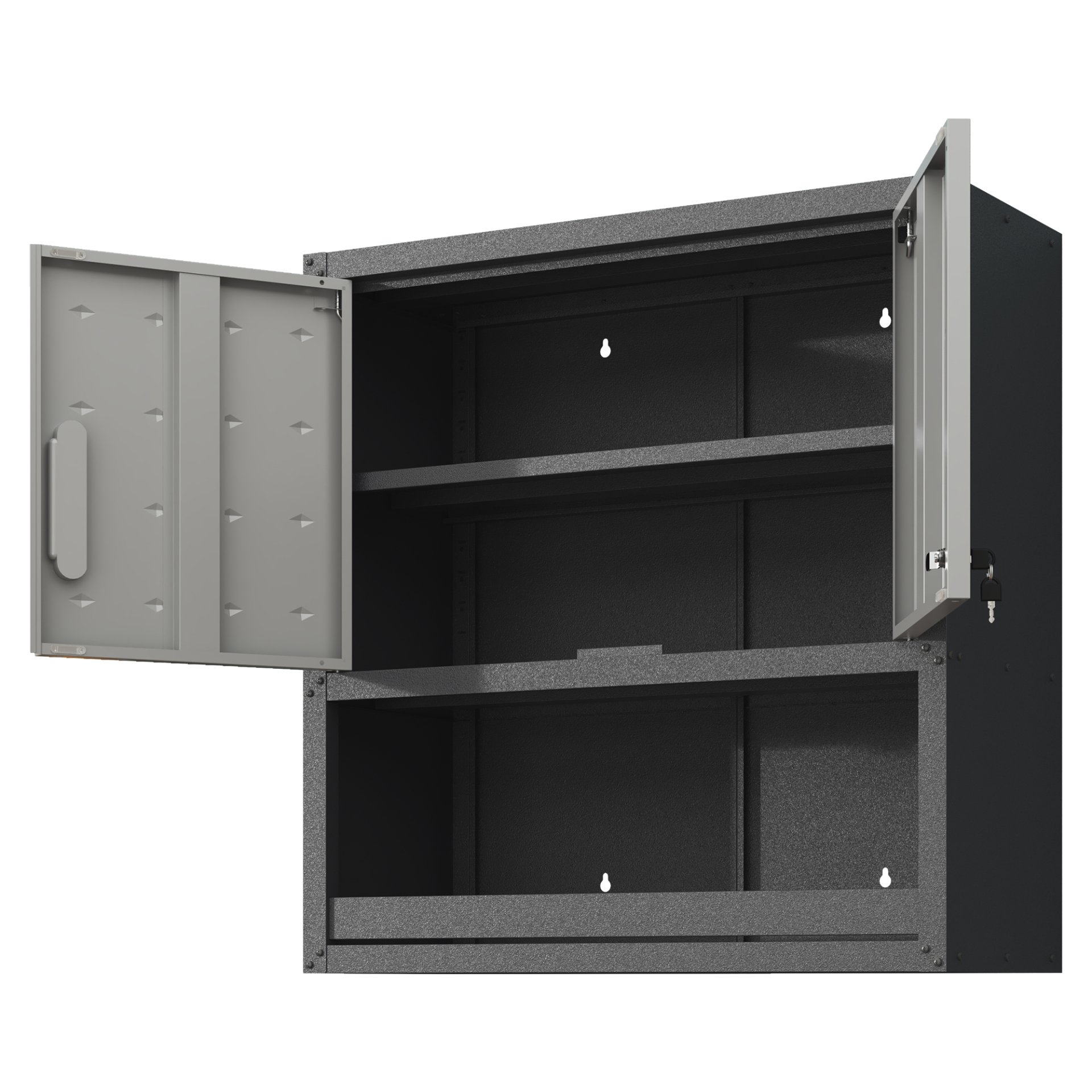 Metal Wall Mounted Tool Storage Cabinet With Locking Door, 1 Shelf, Metal - White - Image 11