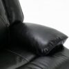 3 Seater Home Theater Recliner Manual Recliner Chair With A Led Light Strip Two Built-In Cup Holders For Living Room - Black - Image 18