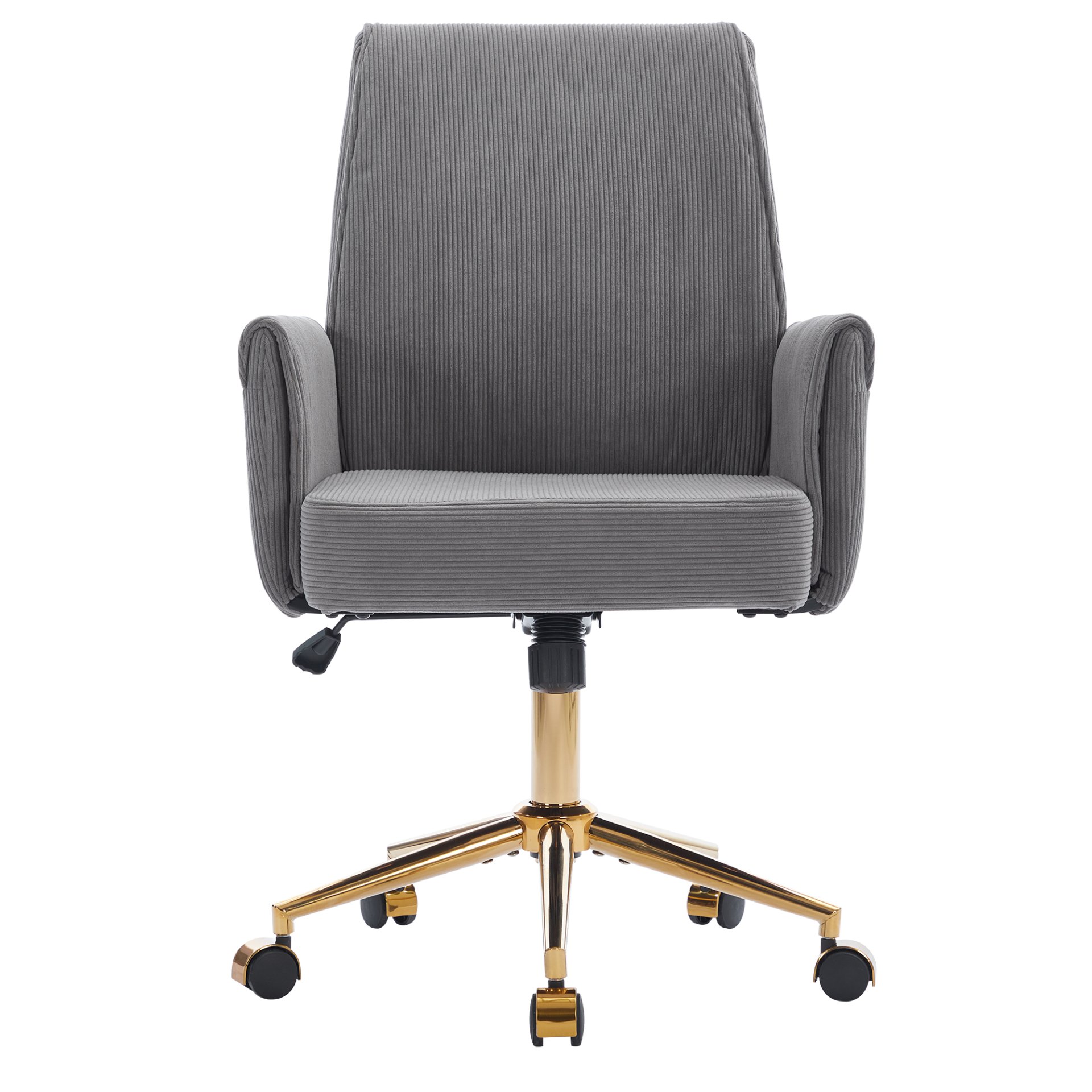 Ergonomic Mid Back Office Chair With Striped Fabric - Gray - Image 7