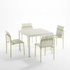 4 Piece Set Of Modern Color Block Designed Single Chairs, UV Resistant And Rust Proof - Grain Yellow / White - Image 14