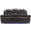 3 Pieces Recliner Sofa Sets Home Theater Seating Manual Recliner Chair With Center Console And Led Light Strip For Living Room - Brown - Image 12