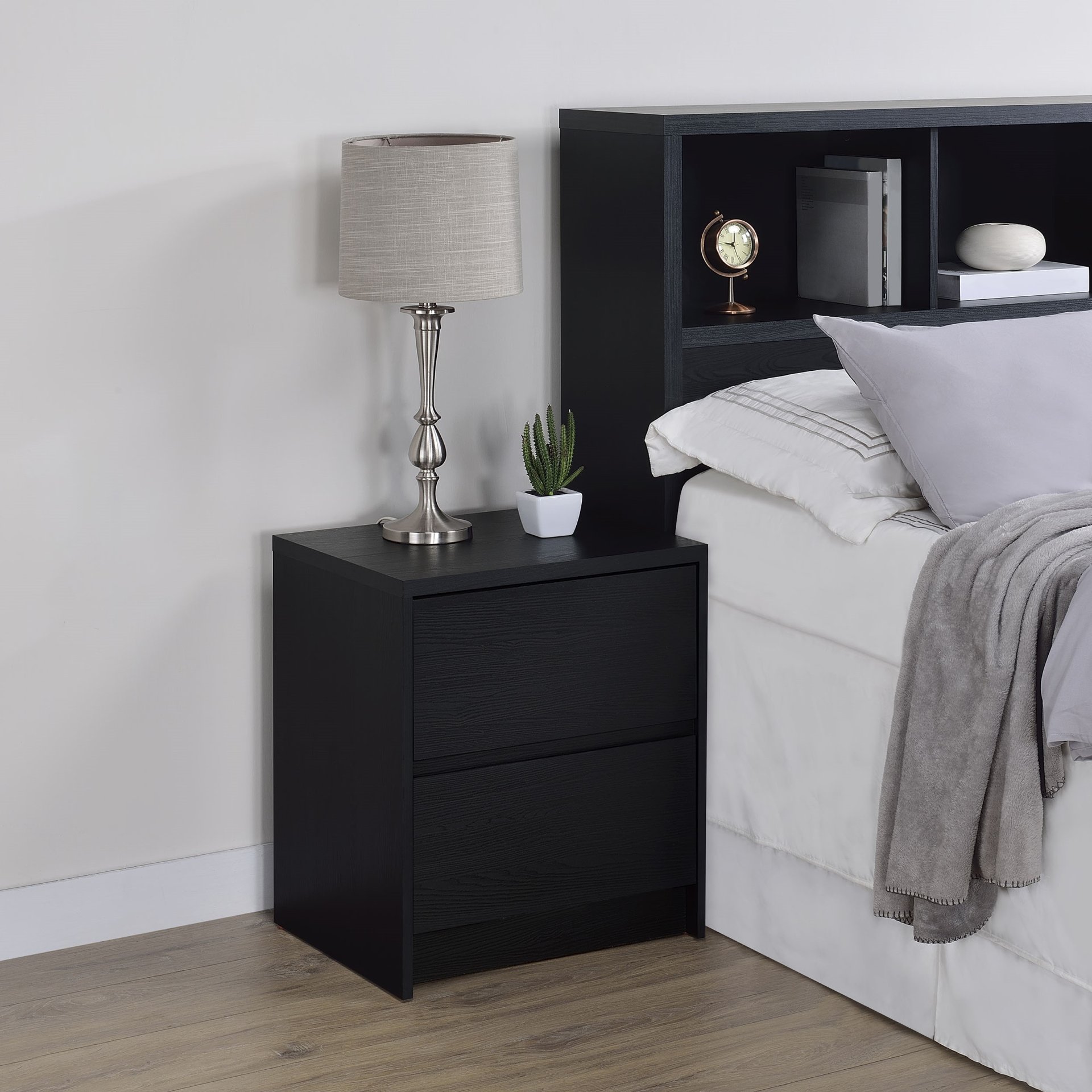 Nightstand Grain With Dual USB Ports And Motion Sensor LED Light - Black - Image 13
