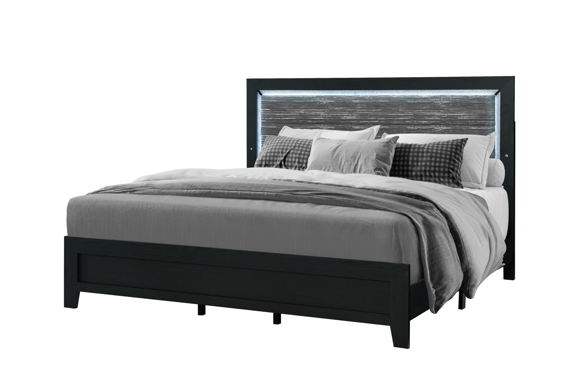 Carlos - Full Bed With LED - Black - Image 9