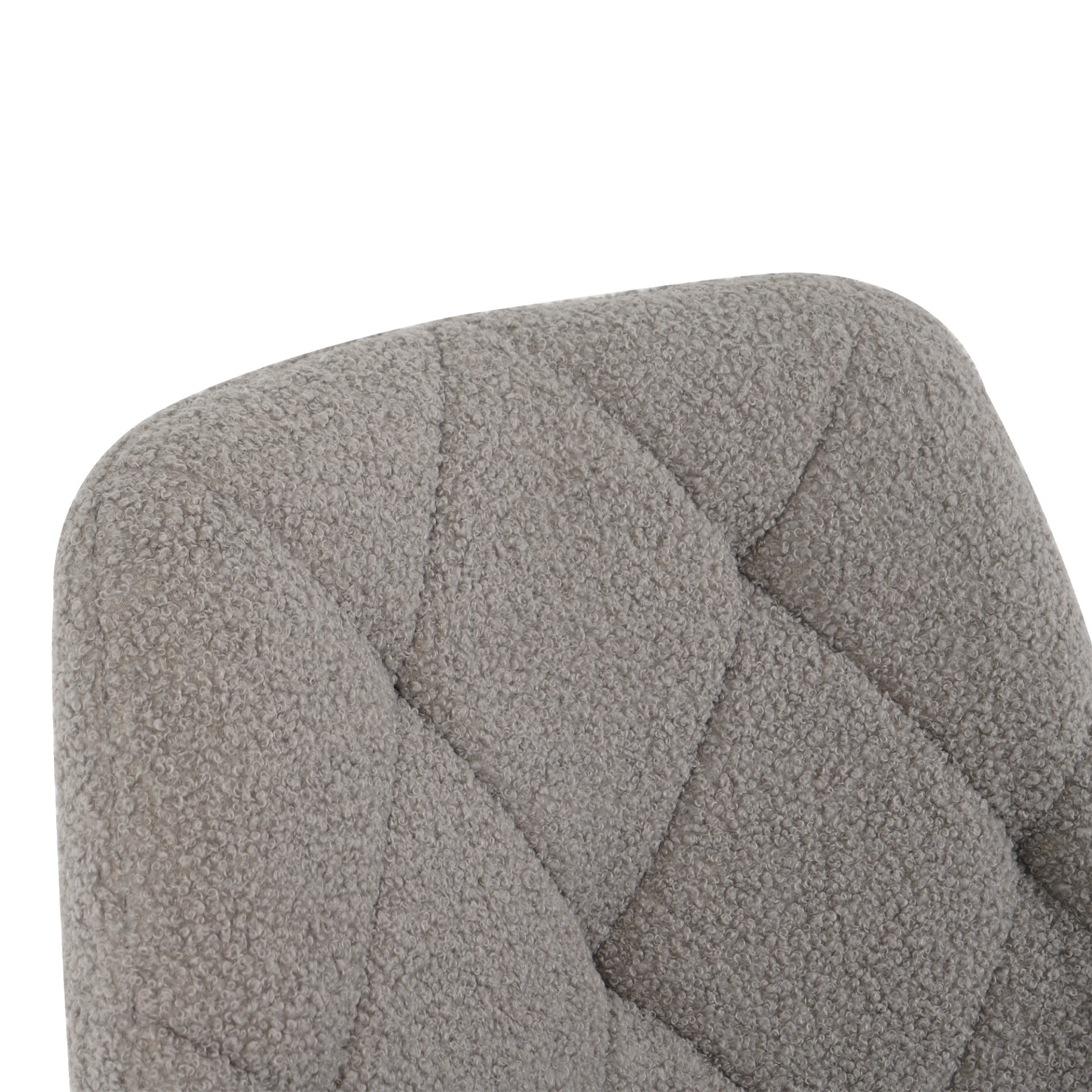 Modern Teddy Fleece Fabric Dining Chair With Chrome Legs, Soft And Comfortable - Gray - Image 15