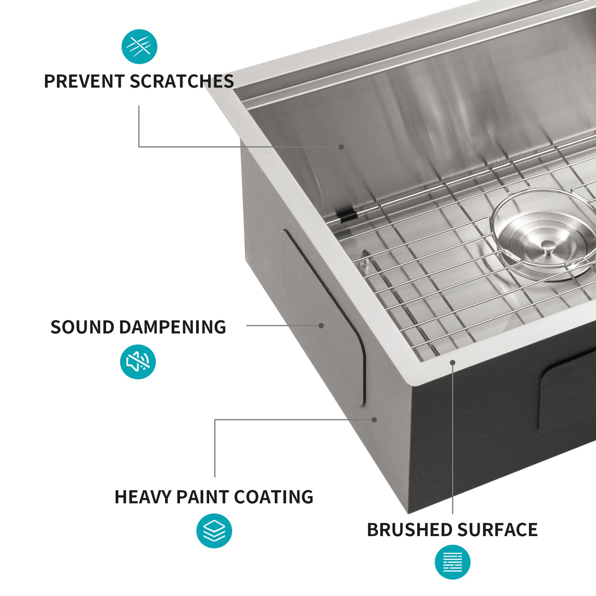 27" X 19" X 10" Undermount Workstation Kitchen Sink With Single Bowl And Accessories, - Brushed Nickel - Image 8