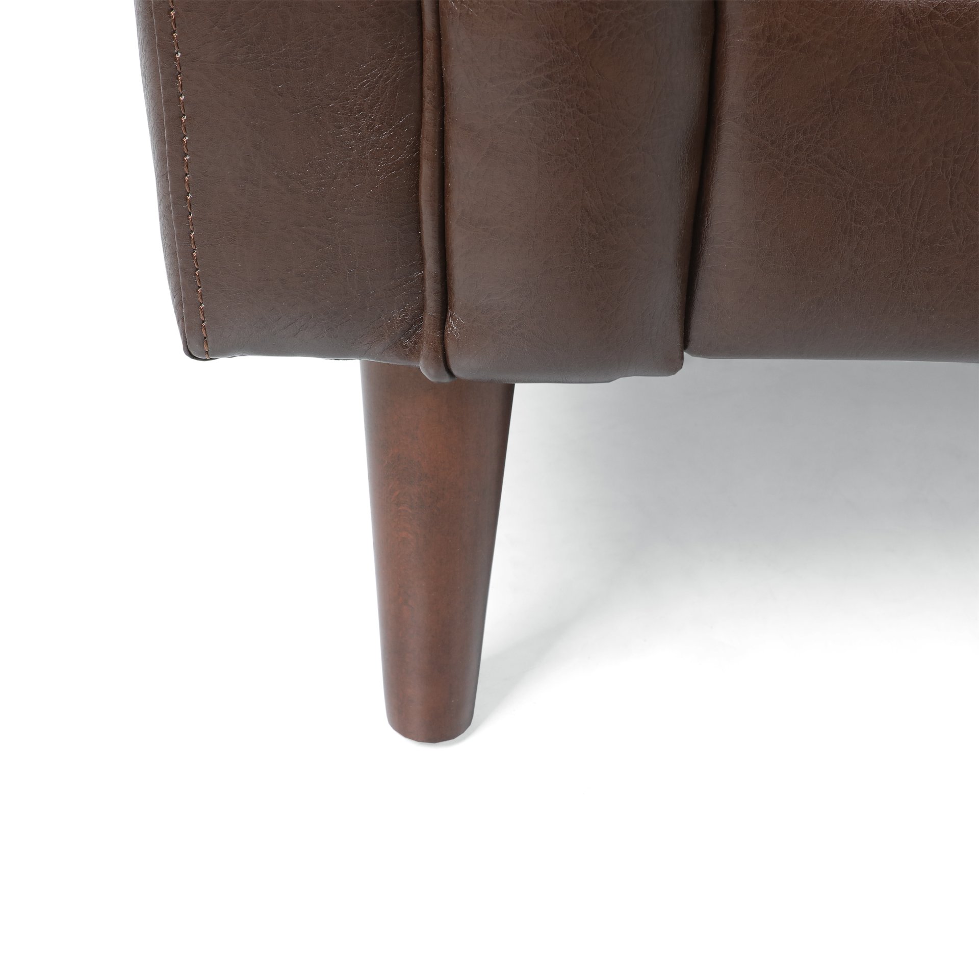 Sophisticated Loveseat With Diamond Stitched Detailing - Dark Brown - Image 12