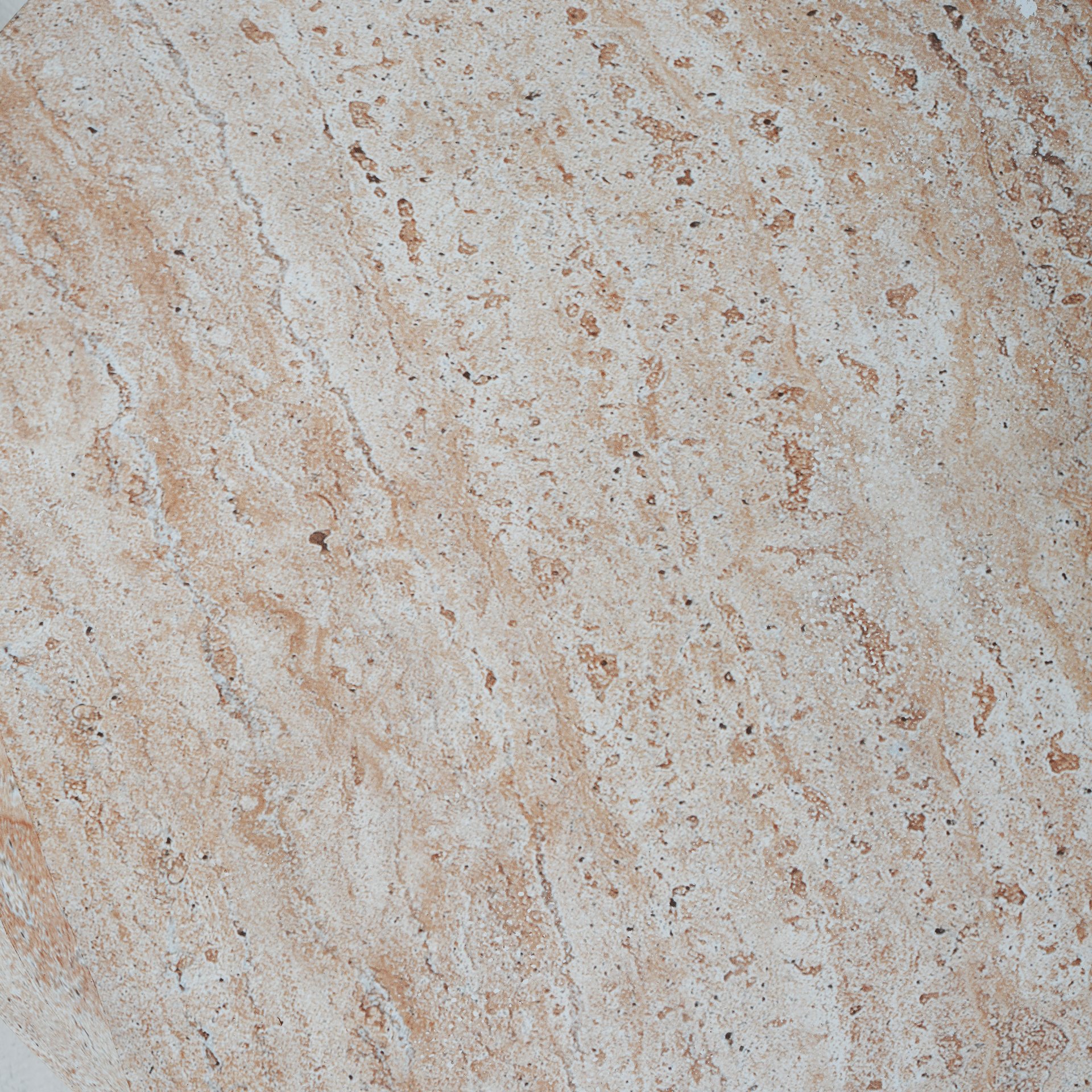 Elegant Outdoor / Indoor Lightweight Concrete Side Table With Travertine - Beige - Image 10