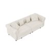 3 In 1 Pull Out Sofa Bed, Convertible Sleeper Sofa Bed, 3 Seater Sofa With Movable Ottoman - Beige - Image 21