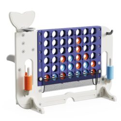 4 To Score Giant Game Set With Mesh Bag & Jumbo Connect 4 - White / Purple