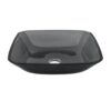 Square Vessel Sink For Bathroom, Above Counter Design With Pop Up Drain, Smooth Rounded Edges - Grey - Image 9