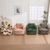 360° Swivel Accent Barrel Chair With Dual Layer Cushion, Round Seating For Living Room - Pink - Image 3