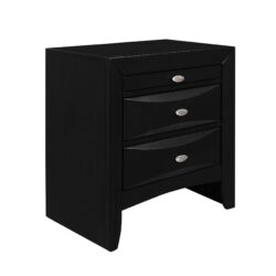 Lucille - Nightstand With Spacious Drawers And Chambered Drawer Fronts - Walnut Brown