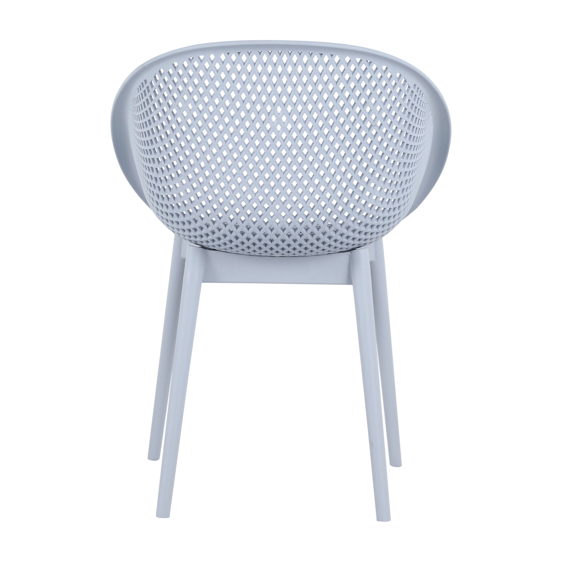 2 Piece Durable Single Chair With Mesh Hollow Out Design - Light Gray - Image 17