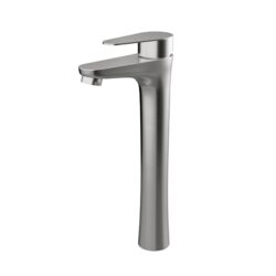 Single Handle Vessel Sink Faucet With Tall Spout For Bathroom Vanity - Brushed Nickel