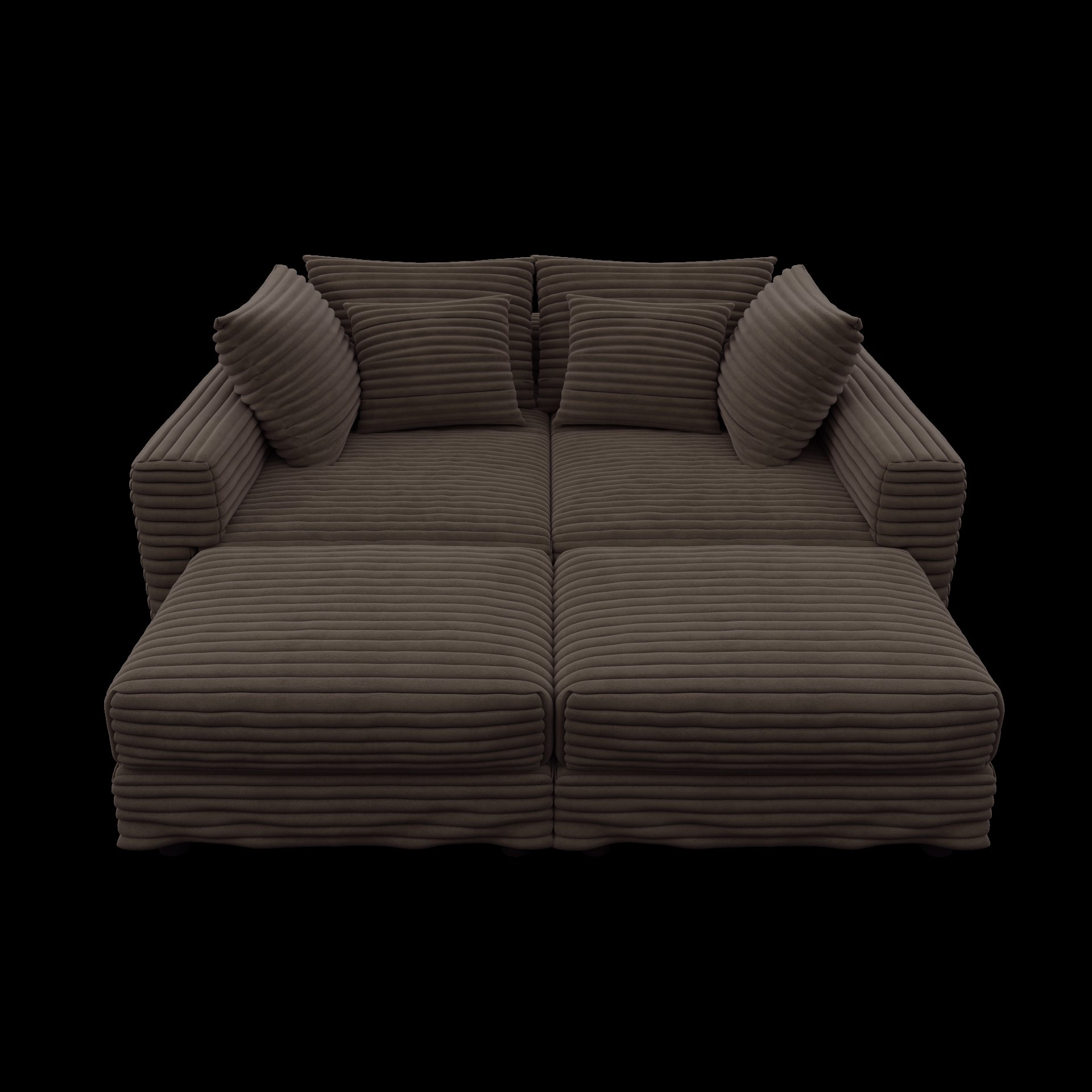 4 Seat Sofa, Deep Seat Couches With Soft Pillows And 2 Ottomans, Convertible Sofa Lounge Chair, For Living Room - Camel - Image 23