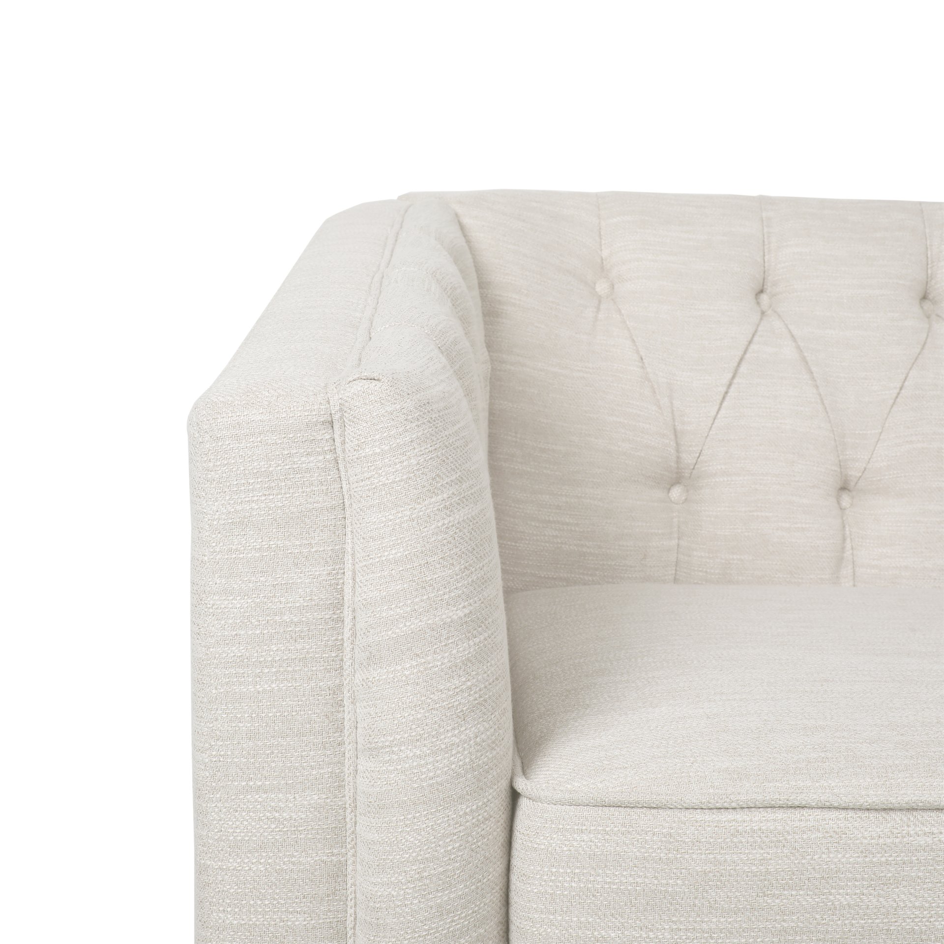 Sophisticated Loveseat With Diamond Stitched Detailing - Beige - Image 11
