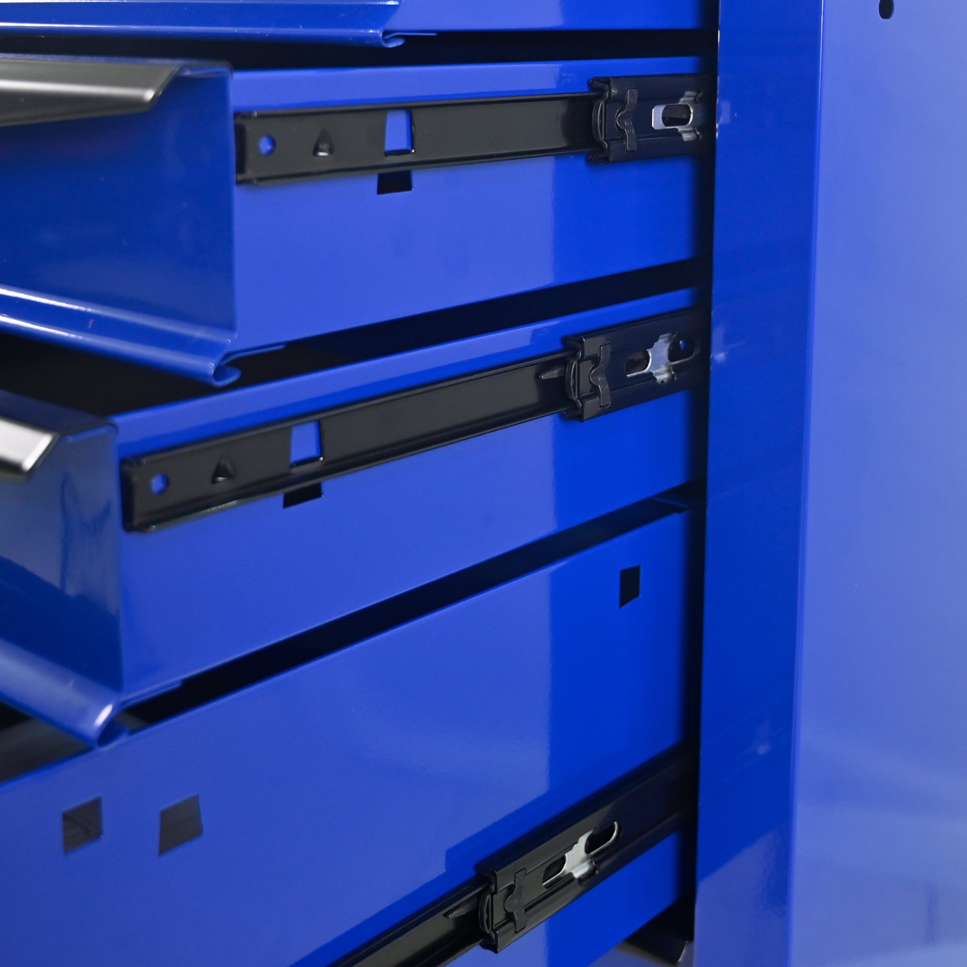 Rolling Metal Tool Chest With 5 Drawers, 20" Steel Storage Cabinet With Ball Bearing Slides - Black / Blue - Image 14