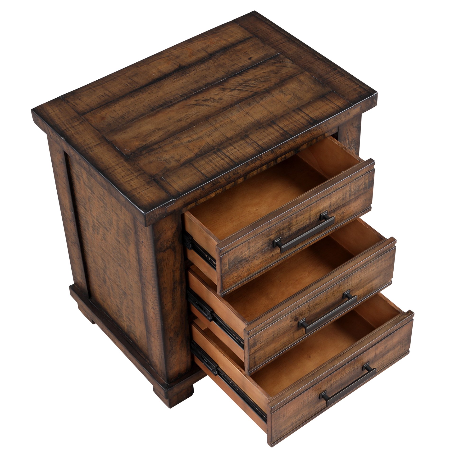 Drawer Reclaimed Solid Wood Framhouse Nightstand - Natural - Image 7