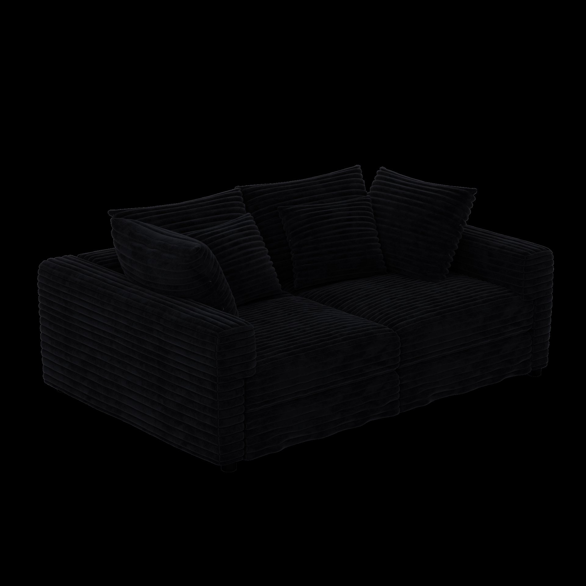 4 Seat Sofa, Deep Seat Couches With Soft Pillows And 2 Ottomans, Convertible Sofa Lounge Chair, For Living Room - Black - Image 23