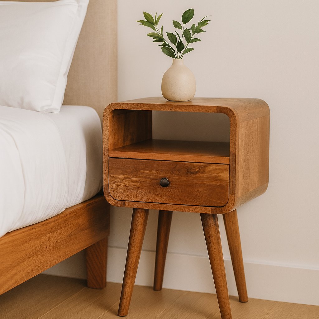 Mini Curve Open Nightstand - Oak - Image 19