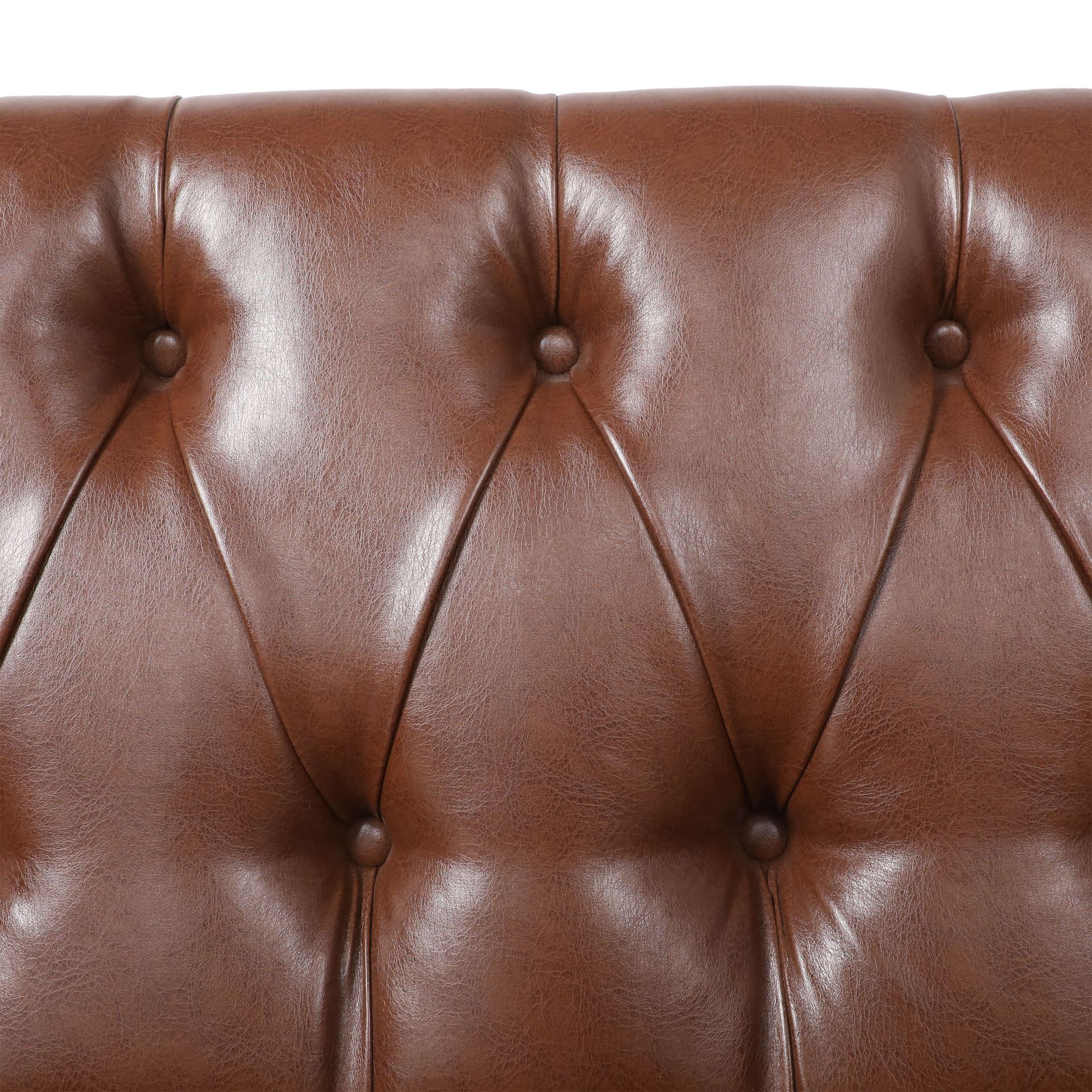 Sophisticated Loveseat With Diamond Stitched Detailing - Light Brown - Image 12