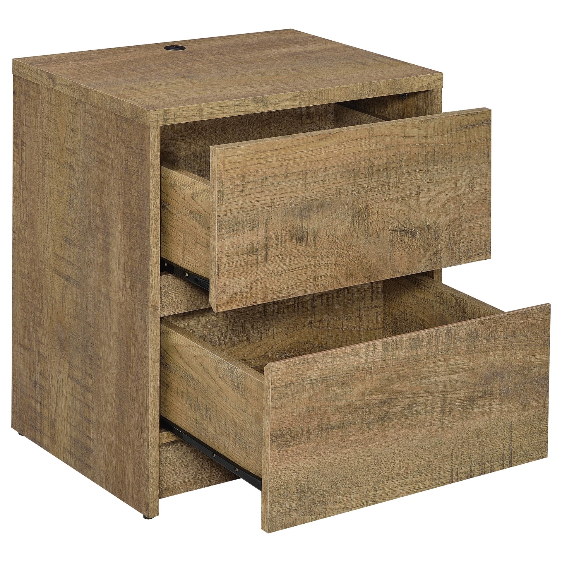 Nightstand With Dual USB Charging And Motion Sensor LED - Mango Color / Oak - Image 7