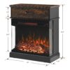 25" Stand Side Table With 3-Sided Glass Electric Fireplace - Antique Black - Image 3