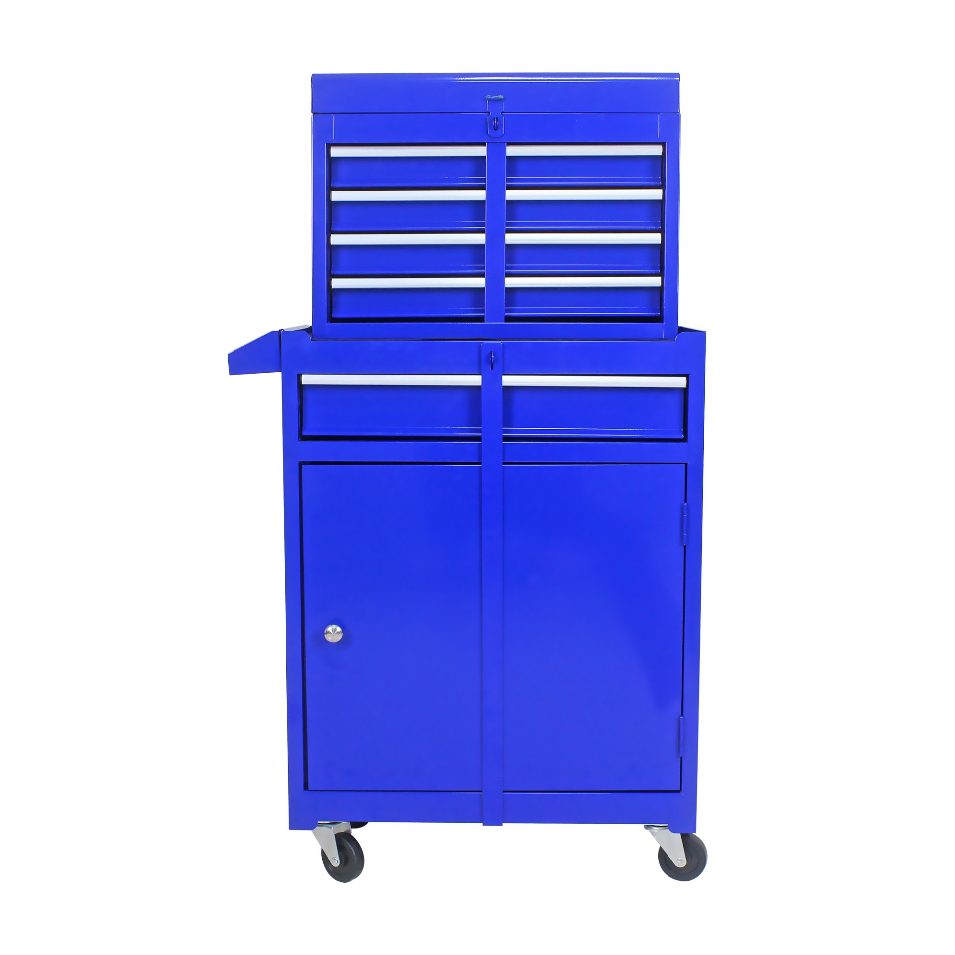 Rolling Tool Chest, 5 Drawer Tool Box Organizer With Lockable Wheels & Sliding Drawers & Detachable Top & Adjustable Shelf, Tool Storage Cabinet For Garage Workshop - Blue - Image 4