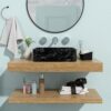 Rectangular Vessel Bathroom Sink - Black / Gray - Image 5