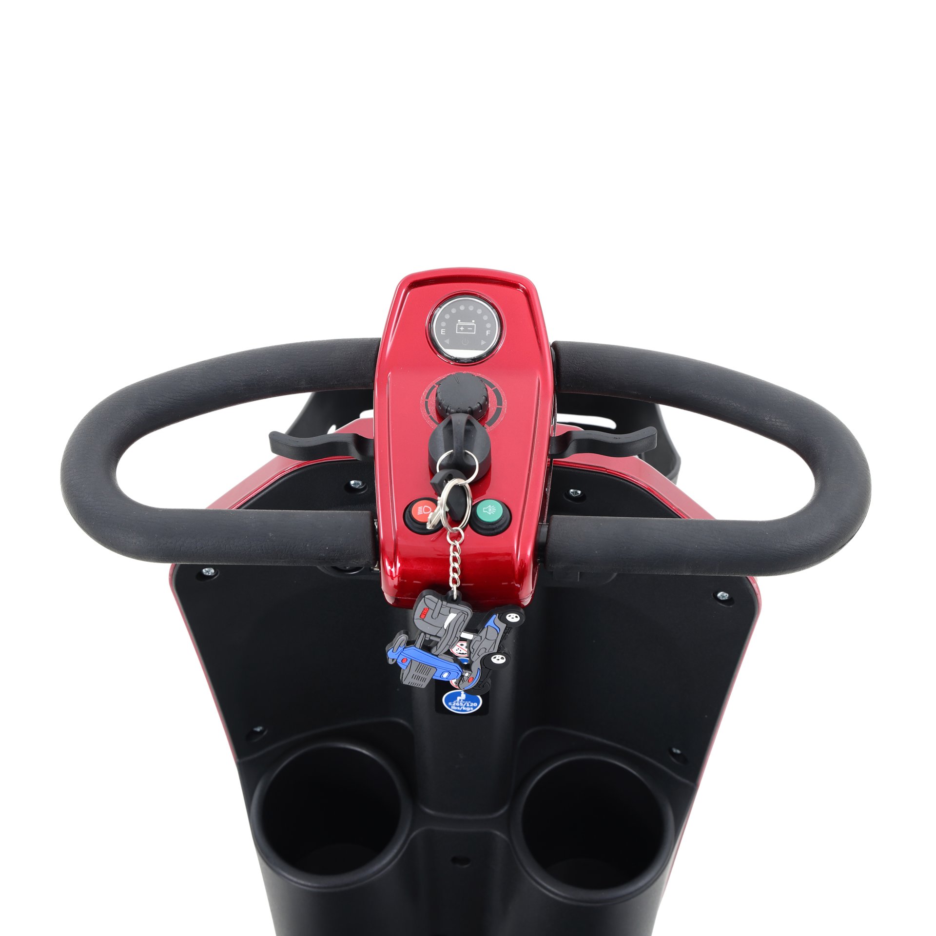 Max Plus - 4 Wheels Outdoor Compact Mobility Scooter With 2 Pieces X 20Ah Lead Acid Battery, 16 Miles, Cuo Holders & USB Charger Port - Red - Image 7
