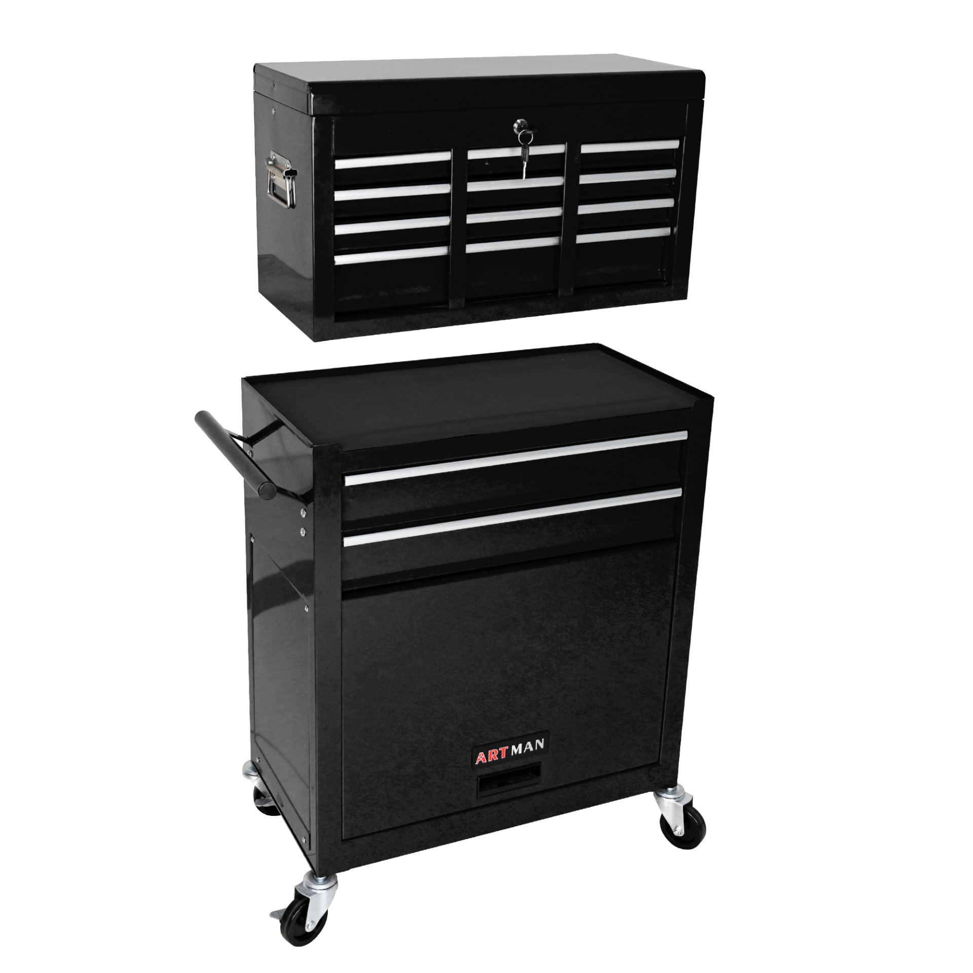 High Capacity Rolling Tool Chest With Wheels And Drawers, 8 Drawer Tool Storage Cabinet - Black - Image 8