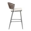 Outdoor Bar Height Metal Frame Counter Stools With Scallop Shaped Backrest & Water Resistant Cushions (Set of 2) - Matte Gray - Image 15