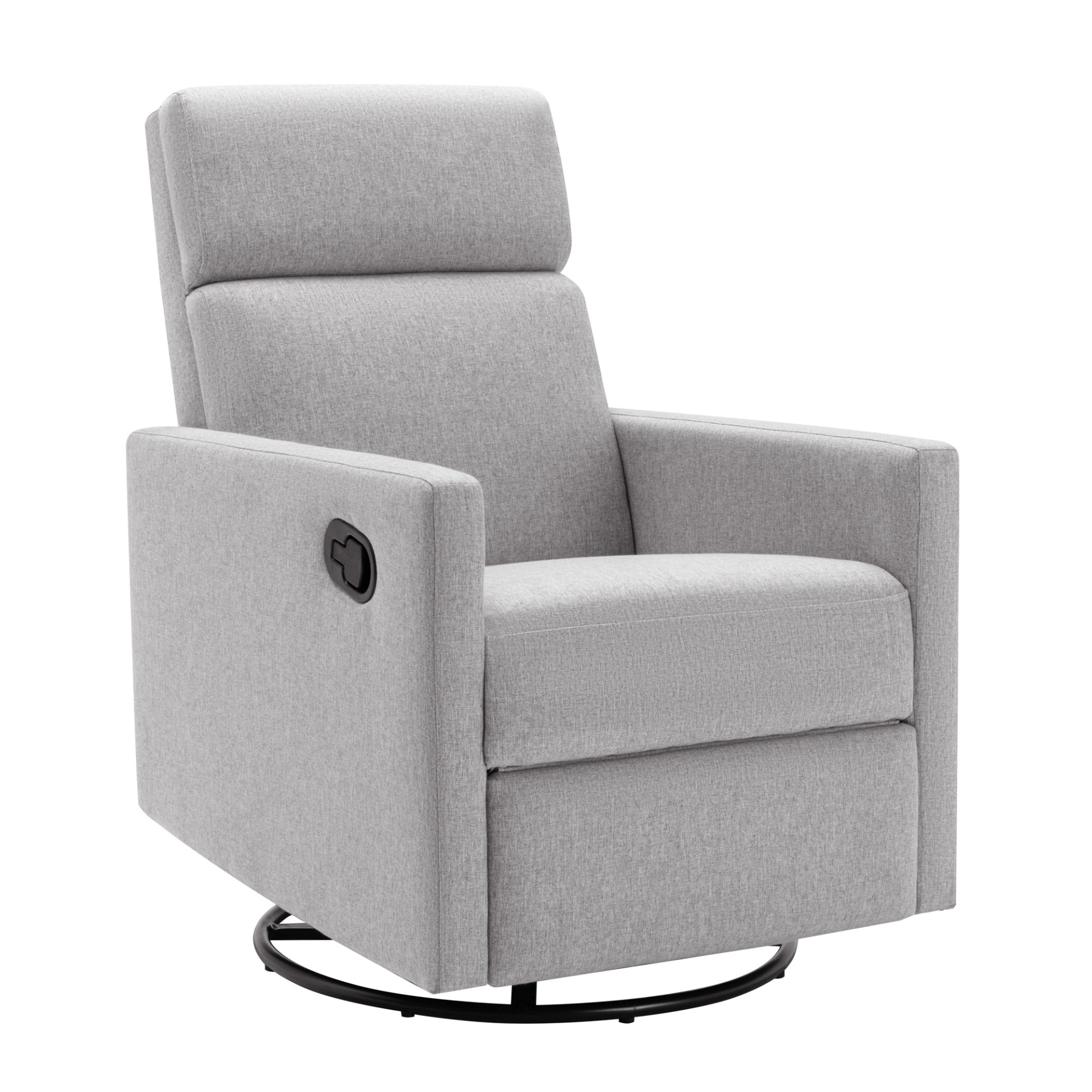 Modern Upholstered Rocker Nursery Chair Plush Seating Glider Swivel Recliner Chair - Gray - Image 15