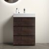 Alice - 24" Bathroom Vanity With Sink, Large Storage Freestanding Bathroom Vanity For Modern Bathroom, One-Piece Sink Basin Without Drain And Faucet - White / Walnut - Image 2