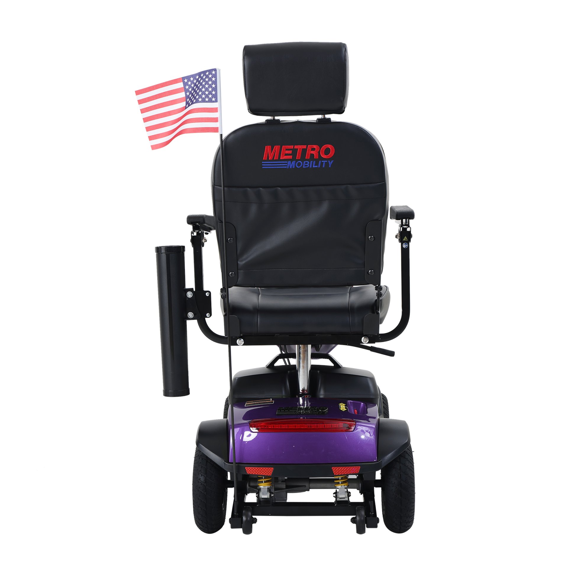 Max Plus - 4 Wheels Outdoor Compact Mobility Scooter With 2 Pieces X 20Ah Lead Acid Battery, 16 Miles, Cup Holders & USB Charger Port - Dark Purple - Image 4