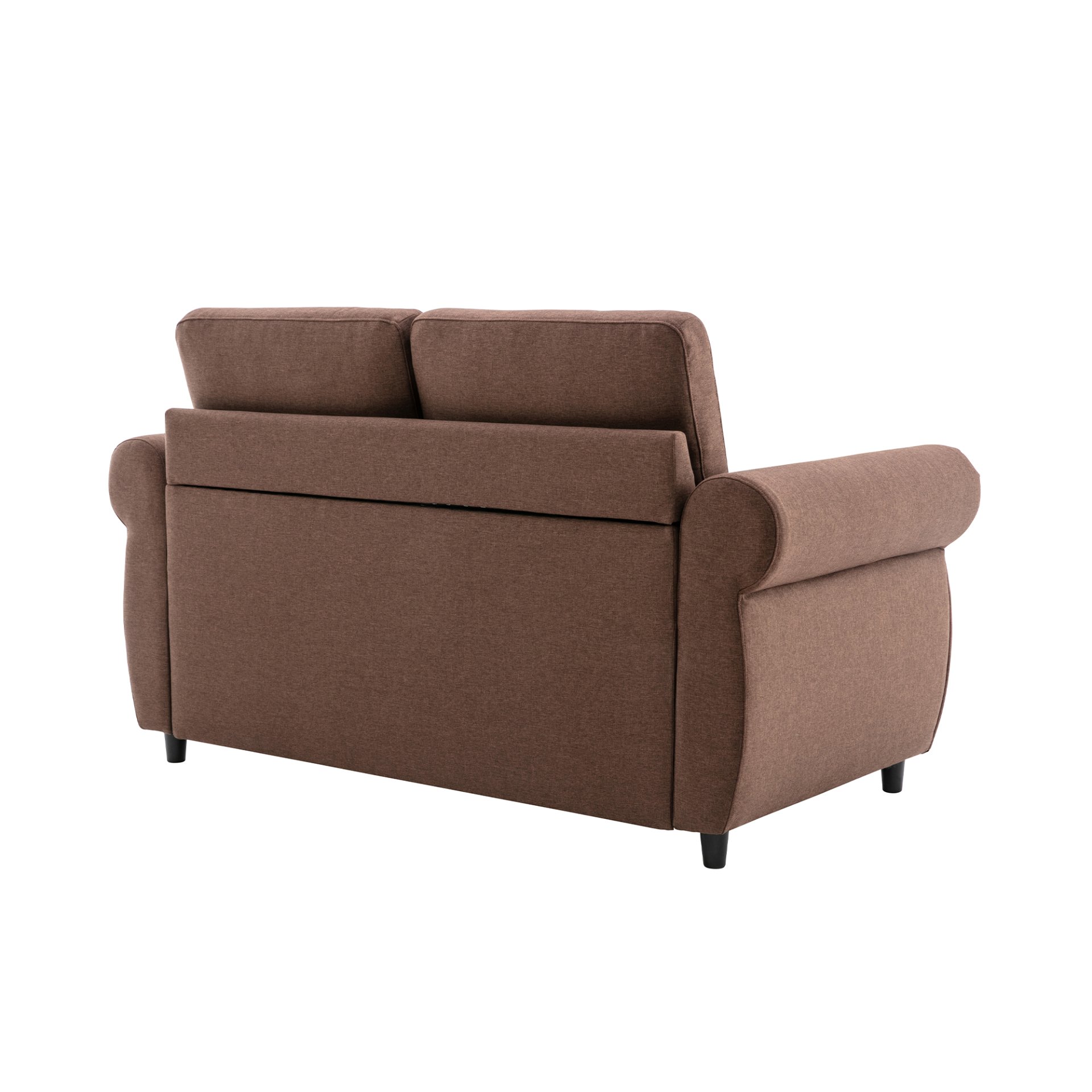 Pull Out Sofa Bed Loveseat Sleeper With Twin Size Memory Mattress With Two USB Ports For Living Room Spaces - Brown - Image 12