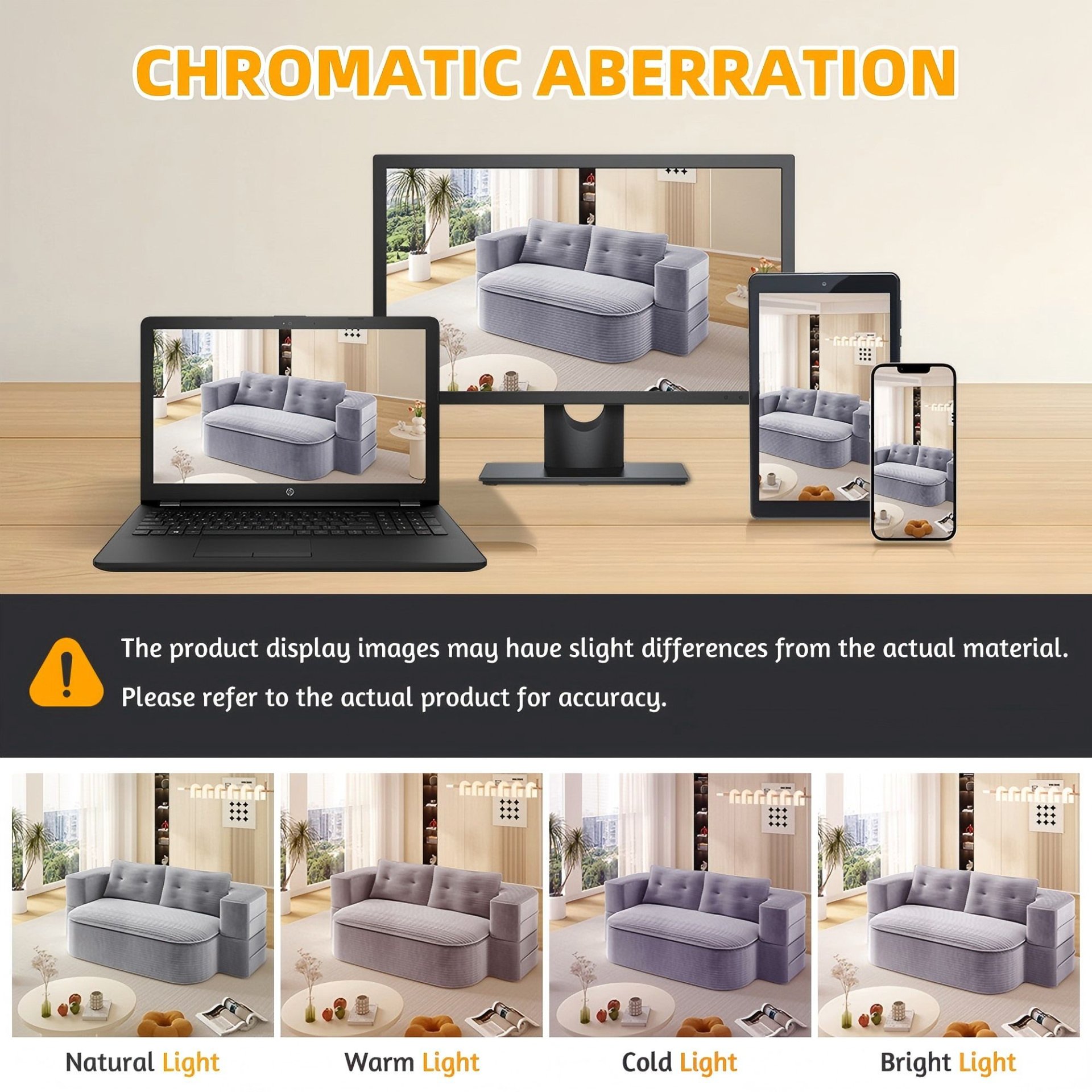 2 In 1 Foldable Sofa Plush Corduroy Sofa Convertible Floor Sofa Bed Deep Seating With Multi Functional Blanket Suitable For Living Rooms - Light Gray - Image 16