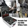 899 Piece Home Repair Tool Set With Rolling Plastic Toolbox, 4 Drawers, General Household Maintenance Kit For Garden, Homeowner, Handyman - Silver - Image 2