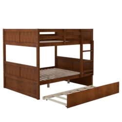 Full Over Full Bunk Bed With Twin Size Trundle - Walnut