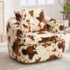 360° Swivel Accent Barrel Chair With Dual Layer Cushion, Round Seating For Living Room - Beige / Brown - Image 2