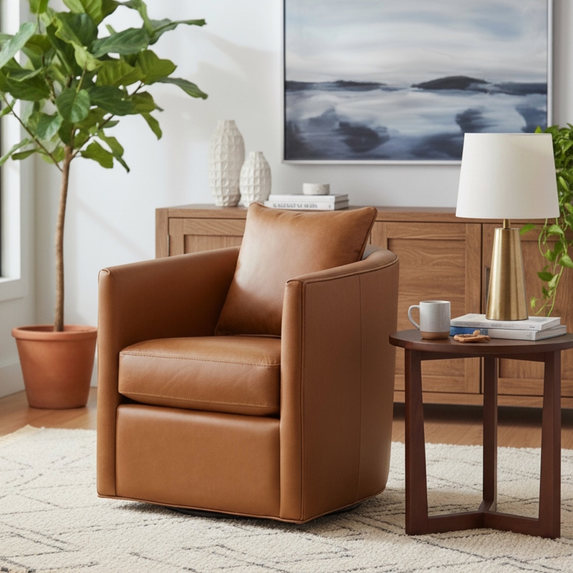 Jasmine - Swivel Accent Chair - Brown - Image 2