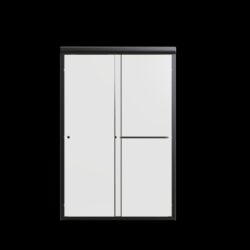 Semi Frameless Double Sliding Shower Door - Black