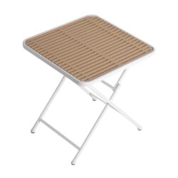 Modern Folding Square Table, Water Proof And Wear Resistant - Apricot / White