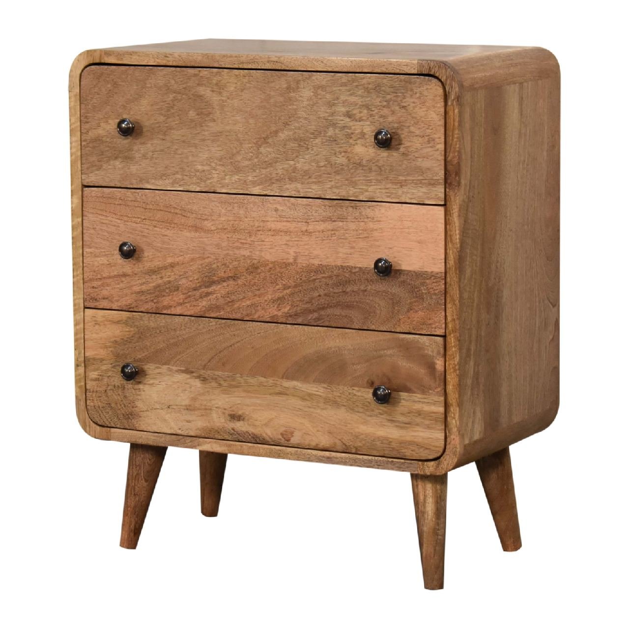 Mini Curved Chest, 3 Drawer - Oak - Image 3