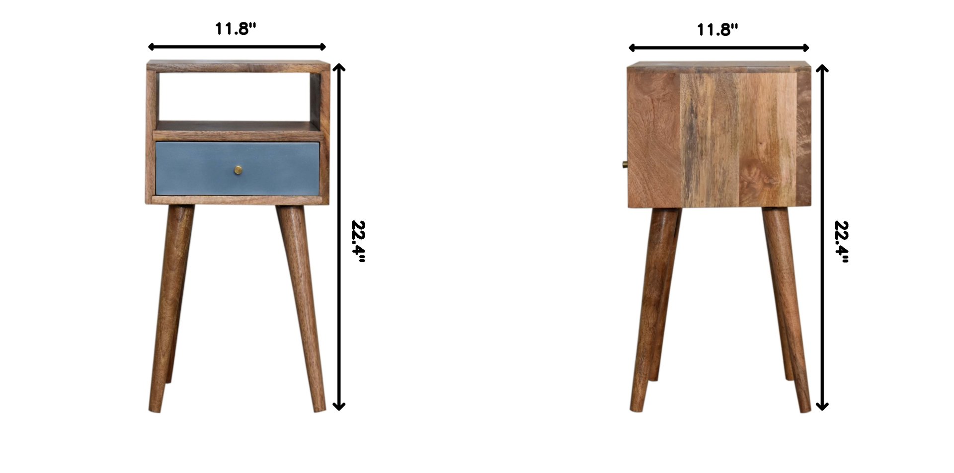 Mini Hand Painted Nightstand - Blue - Image 26