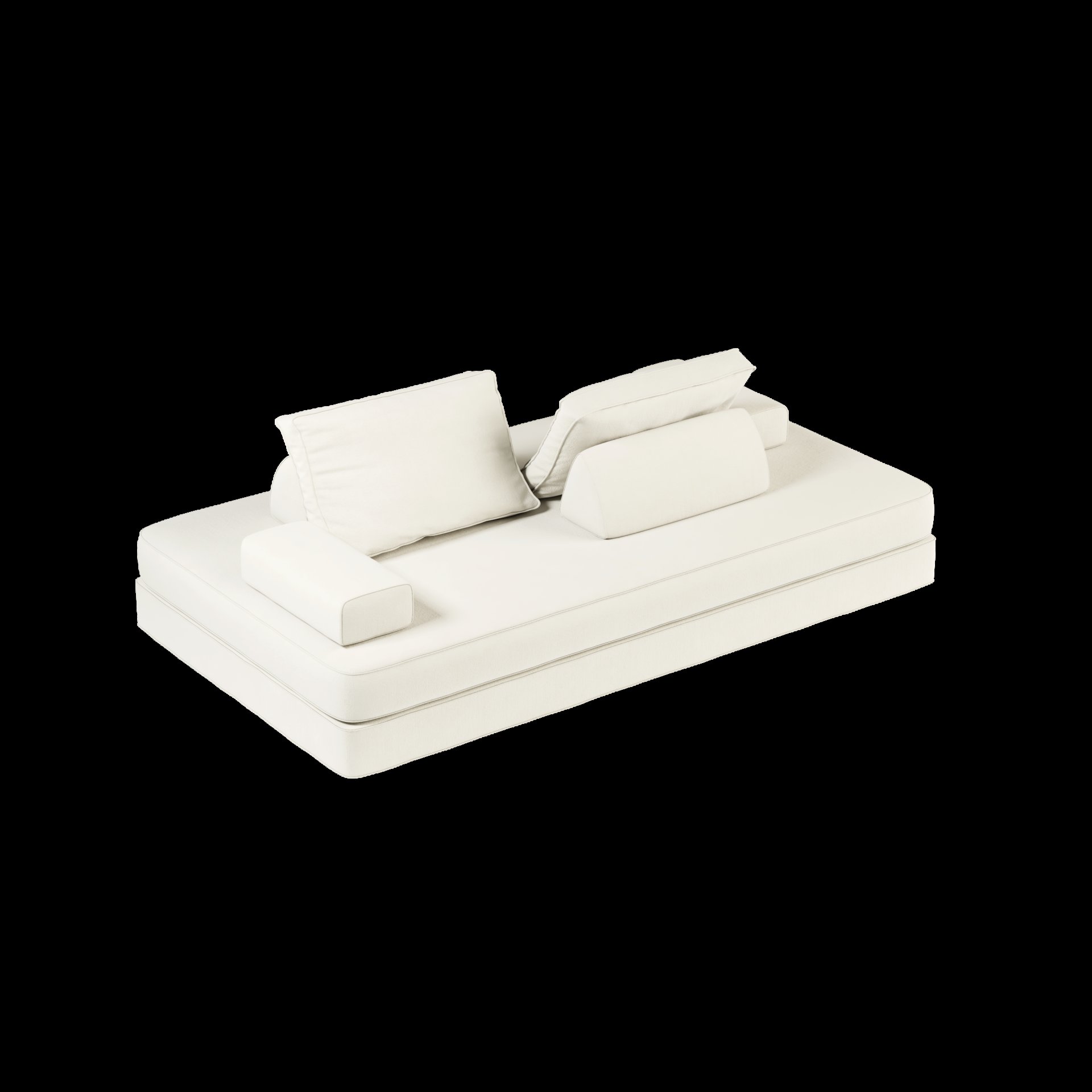 Multifunctional Convertible Sofa Bed With 2 Tumbler Backrests And 2 Pillows, Diy Modern Upholstered Couch - Beige - Image 24